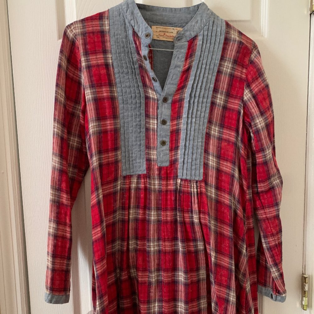 Free People Plaid Shirtdress